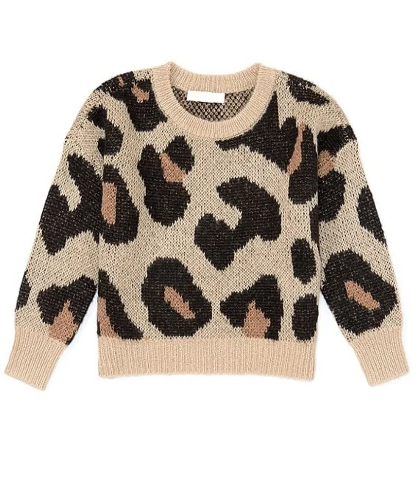 Toddler Girls Long Sleeve Leopard Print Sweater