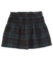 GB Little Girls 2T-6X Smocked Waist Plaid Skirt