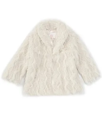 GB Little Girls 2T-6X Chevron Faux Fur Coat