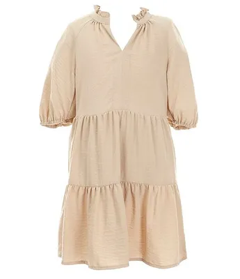 GB Little Girls 7-16 Short Sleeve Tiered Ruffle Dress