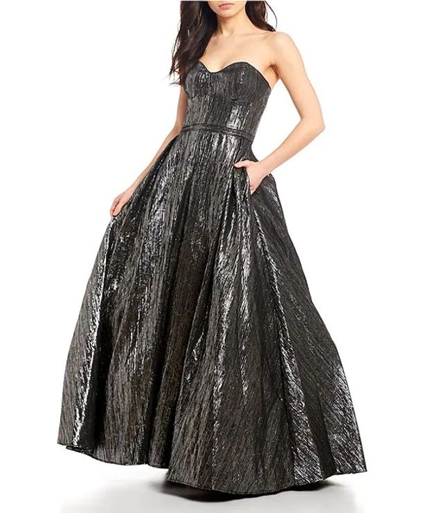 metallic ball gown