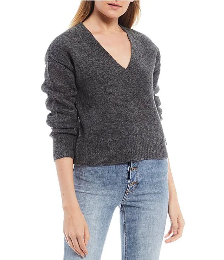 V-Neck Long Sleeve Pullover Sweater