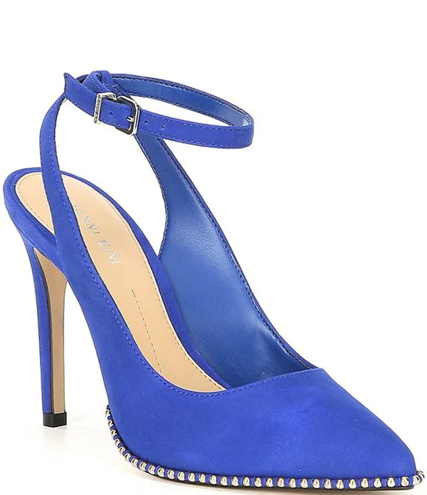 blue ankle strap pumps