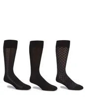 Gold Label Roundtree & Yorke Assorted Pattern Solid Crew Socks 3-Pack