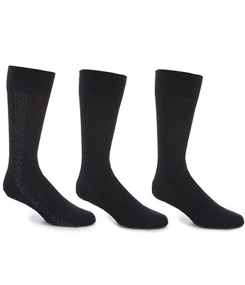Gold Label Roundtree & Yorke Assorted Pattern Solid Crew Socks 3-Pack