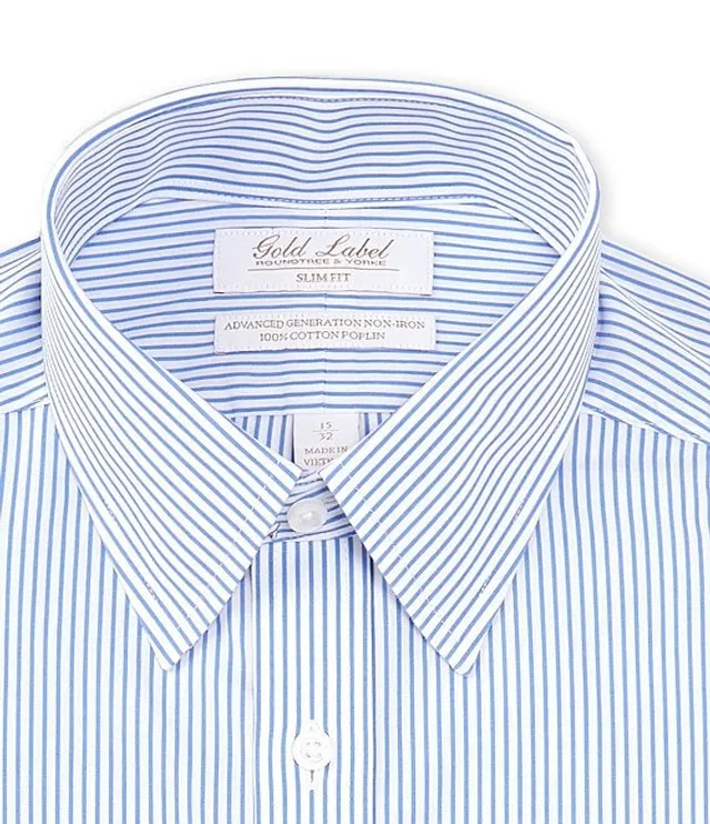 Roundtree & Yorke Gold Label Roundtree & Yorke Slim Fit Non-Iron Point  Collar Textured Dobby Dress Shirt