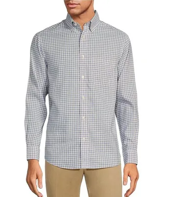Gold Label Roundtree & Yorke Big Tall Slim Non-Iron Long Sleeve Small Checked Linen Sport Shirt