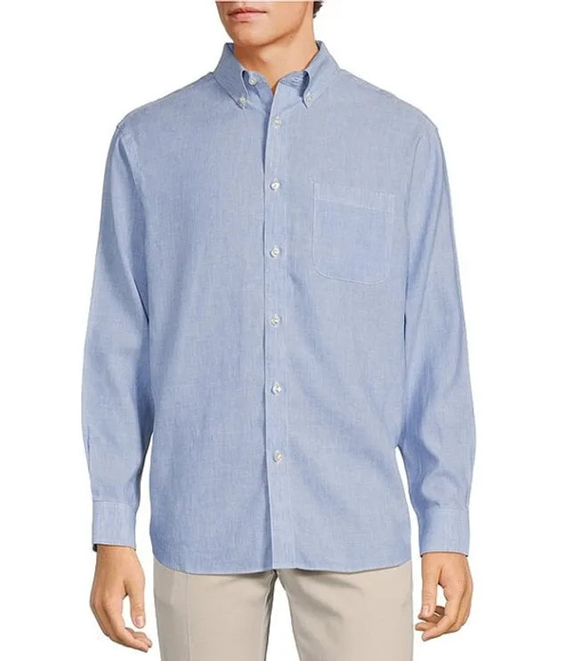 Roundtree & Yorke Gold Label Roundtree & Yorke Non-Iron Long Sleeve Mini  Checked Print Sport Shirt