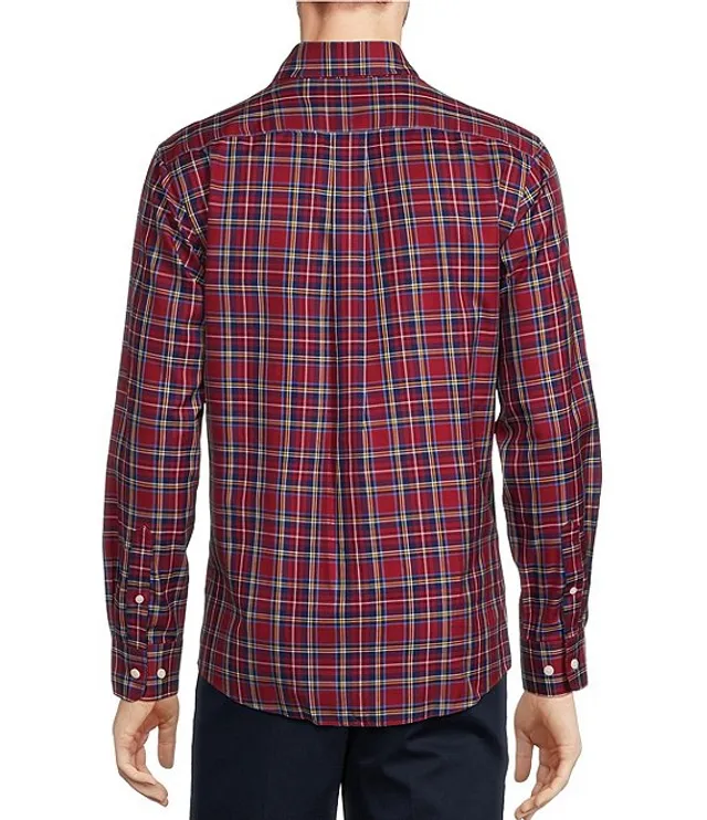 Roundtree & Yorke Long Sleeve Medium Plaid Flannel Sport Cotton Shirt