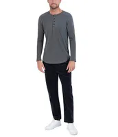 Goodlife Sun Faded Slub Scallop Long Sleeve Henley