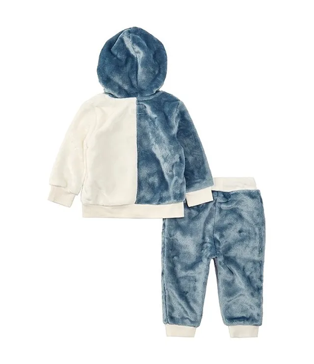 Guess Baby Boys 3-24 Months Long Sleeve Color Block Faux-Fur Hooded Jacket  & Coordinating Jogger Pant Set