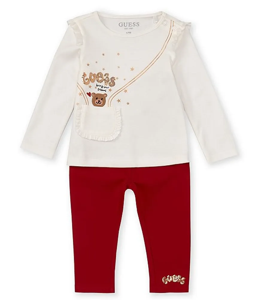Guess Baby Girls 3-24 Months Long-Sleeve Foiled-Printed Artwork
