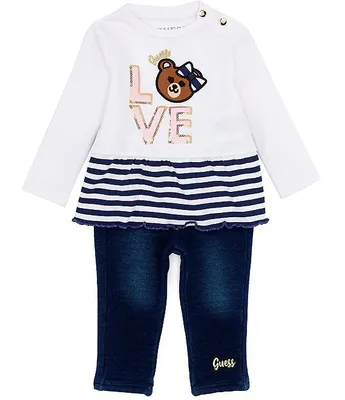 Guess Baby Girls 3-24 Months Long-Sleeve Foiled-Printed Artwork