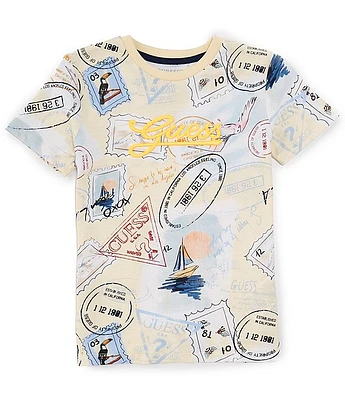 Guess Big Boys 8-18 Short Sleeve Embroidered Printed T-Shirt