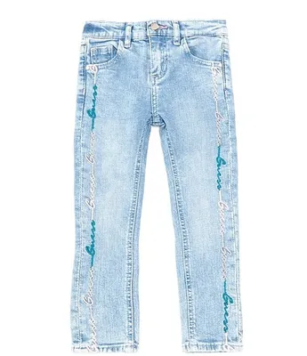 Guess Little Girls 2T-7 Logo Embroidered Skinny Denim Jeans