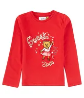 Guess Little Girls 2T-7 Long Sleeve Guess Bear T-Shirt