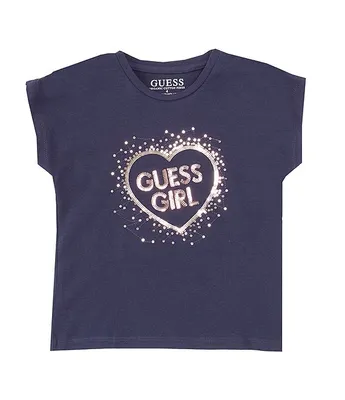 Guess Little Girls 2T-7 Short Sleeve Heart Girl T-Shirt