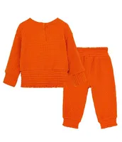 Habitual Baby Girls 12-24 Months Long-Sleeve Smocked-Hem Tee & Matching Jogger Pant Set