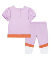 Habitual Baby Girls 12-24 Months Puffed-Sleeve Color Block Top & Matching Leggings Set