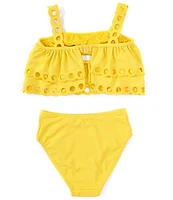 Habitual Big Girls 7-16 Eyelet Scallop Two-Piece Swimsuit