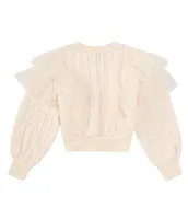 Habitual Big Girls 7-16 Long Sleeve Organza-Ruffle Sweater