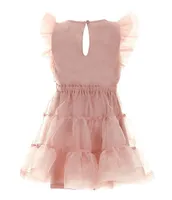 Habitual Little Girls 2T-6 Flutter Sleeve Organza Dress