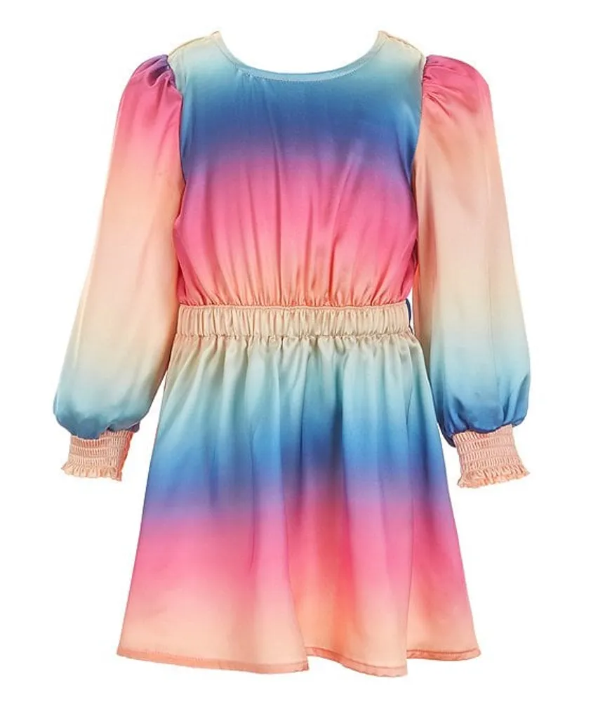 Habitual Little Girls 3T-6 Long Sleeve Ombre Stain Dress