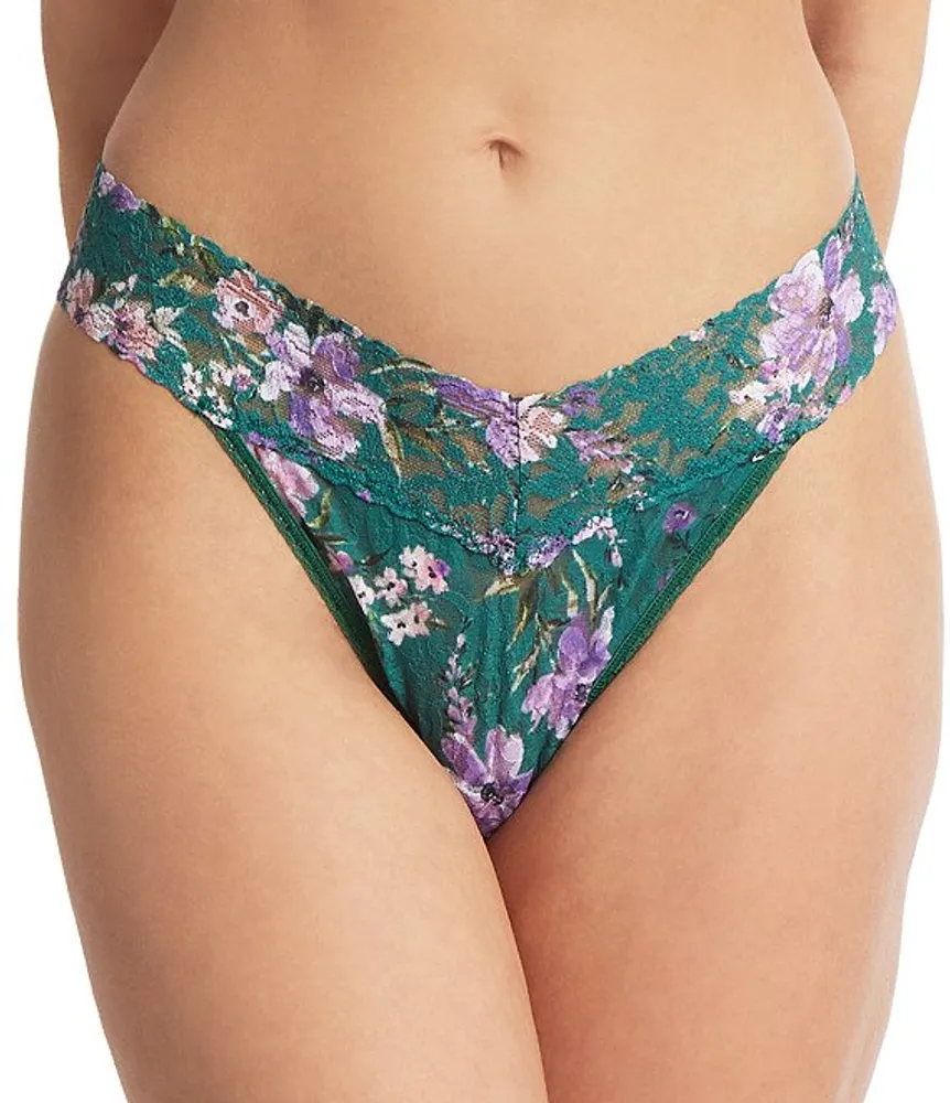 Hanky Panky Floral Print Original Rise Lace Thong