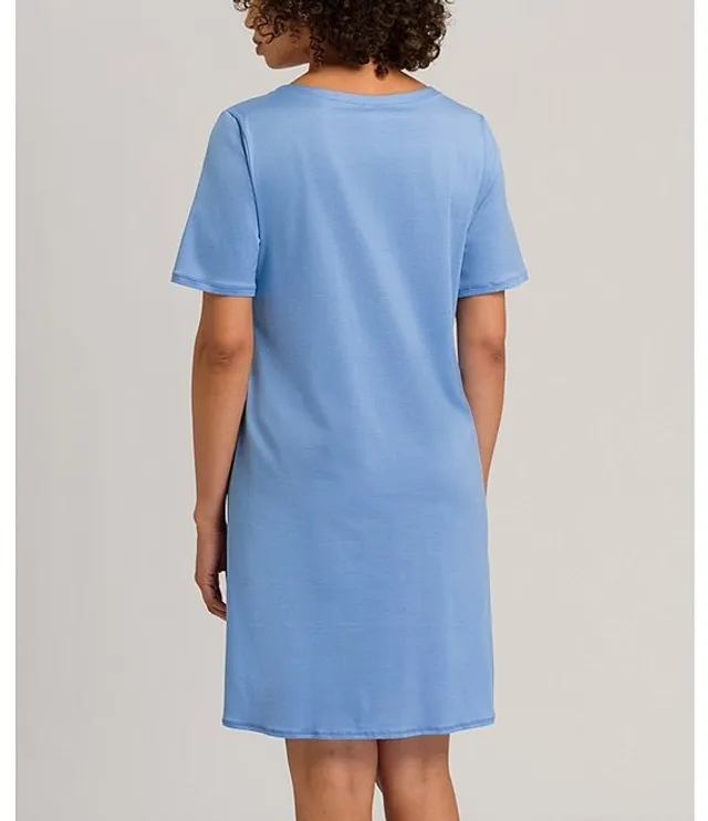 Hanro Deluxe Short Sleeve Round Neck Cotton Nightgown