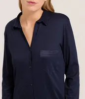 Hanro Grand Central Micro-Modal Silk Blend Button-Front Nightshirt