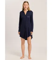 Hanro Grand Central Micro-Modal Silk Blend Button-Front Nightshirt