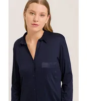 Hanro Grand Central Micro-Modal Silk Blend Button-Front Nightshirt