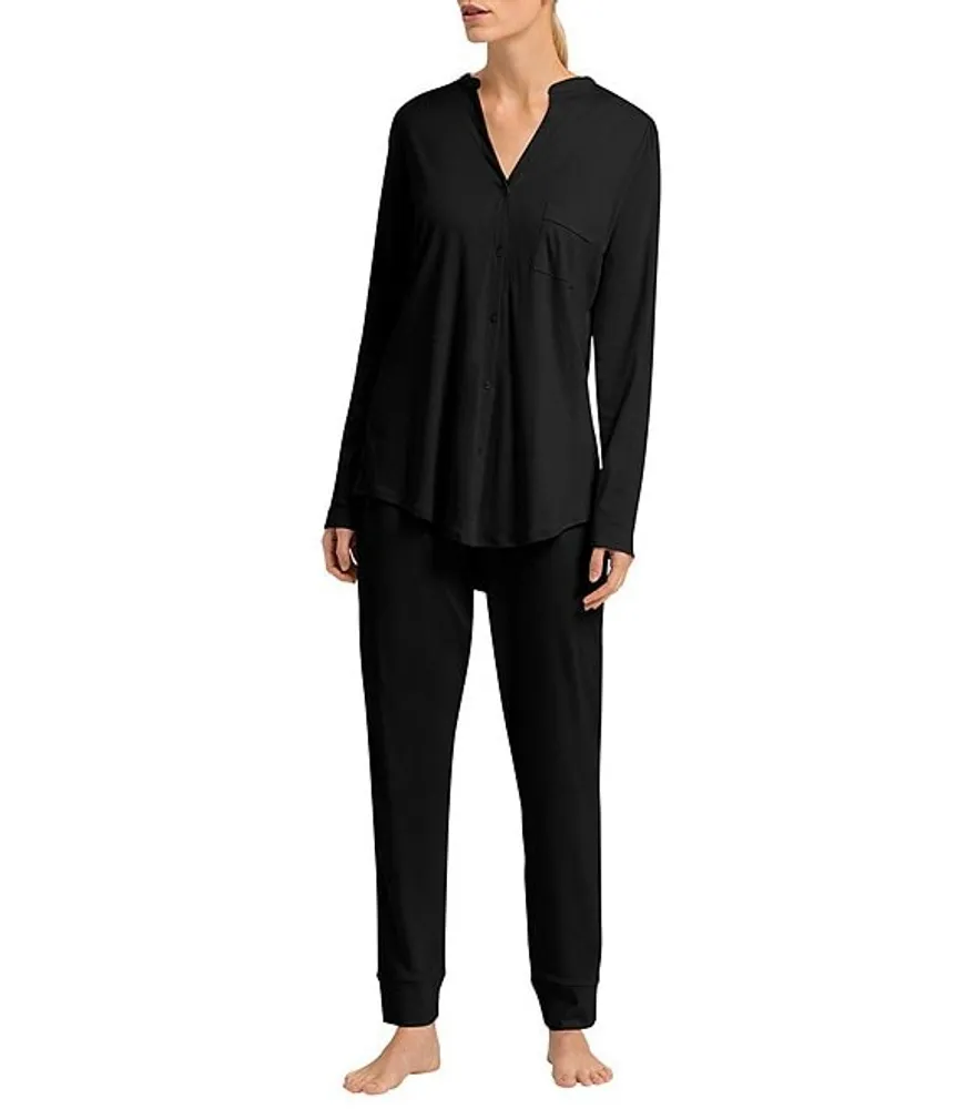 HANRO - Pure Silk - Long Sleeve Shirt - black