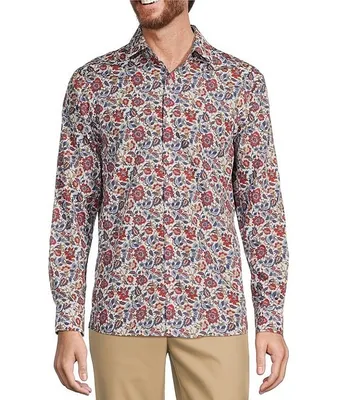 Hart Schaffner Marx Autumnal Equinox Collection Long Sleeve Spread Collar Floral Paisley Sportshirt