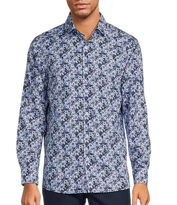 Hart Schaffner Marx Autumnal Equinox Collection Long Sleeves Spread Floral Sportshirt