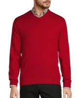 Hart Schaffner Marx Big & Tall Long Sleeve V-Neck Merino Wool Sweater