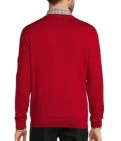 Hart Schaffner Marx Big & Tall Long Sleeve V-Neck Merino Wool Sweater