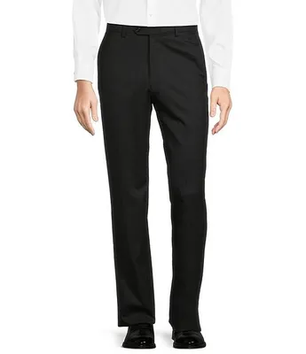 Hart Schaffner Marx Chicago Classic Fit Flat Front Solid Dress Pants