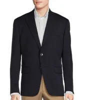 Hart Schaffner Marx Classic Fit Solid Navy Wool Blend Sportcoat