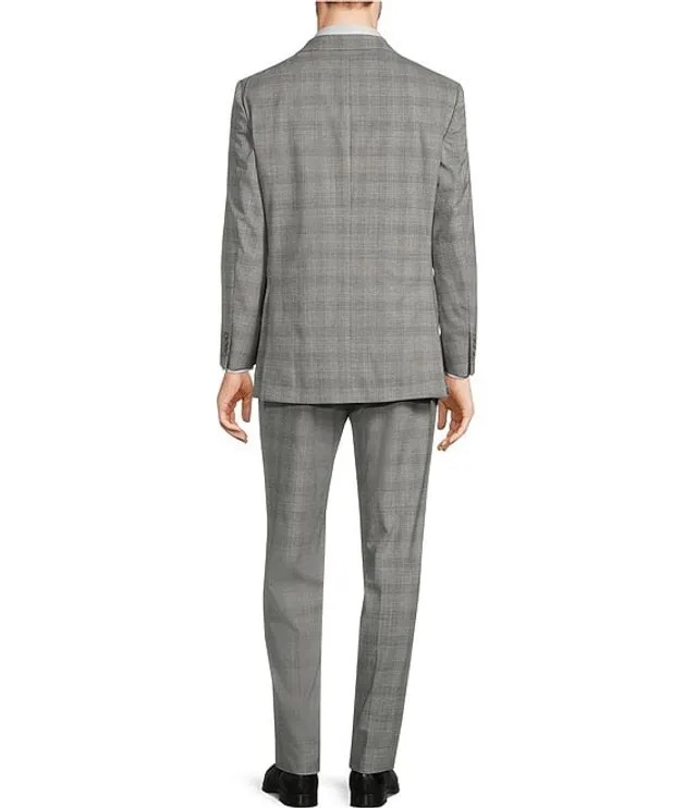 Hart Schaffner Marx New York Fit Flat Front Performance Plaid 2-Piece Suit