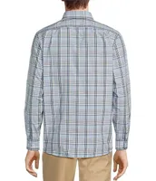 Hart Schaffner Marx Luxury Performance Long Sleeve Spread Collar Multi Plaid Sport Shirt