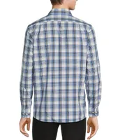 Hart Schaffner Marx Luxury Performance Long Sleeve Spread Collar Large Plaid Sport Shirt