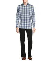 Hart Schaffner Marx Luxury Performance Long Sleeve Spread Collar Large Plaid Sport Shirt