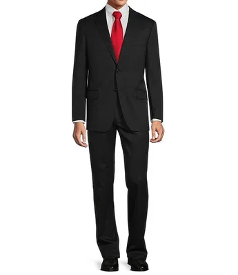 Hart Schaffner Marx Modern Fit Flat-Front Solid 2-Piece Suit
