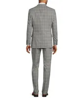 Hart Schaffner Marx New York Modern Fit Flat Front Performance Stretch Plaid 2-Piece Suit