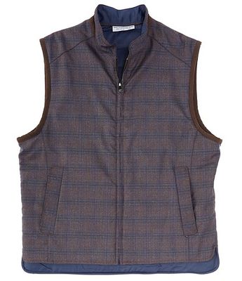 Reversible Plaid Wool Vest