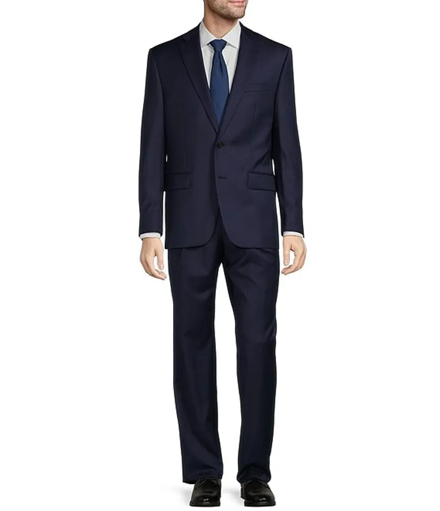 Hickey Freeman Classic Fit 2-Reverse Pleat Solid Pattern 2-Piece Suit