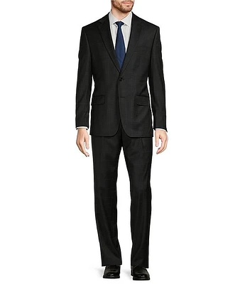 Hickey Freeman Classic Fit 2-Revese Pleat Front Plaid Pattern 2-Piece Suit