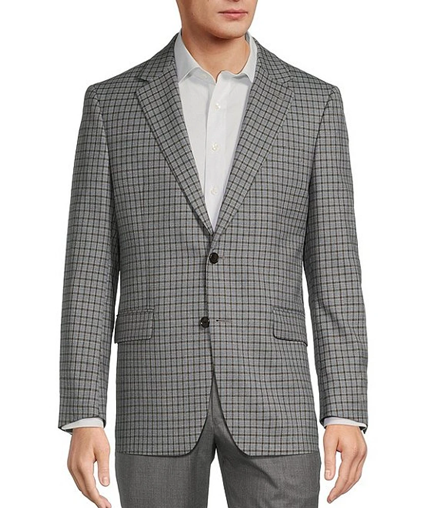 Hickey Freeman Classic Fit Check Windowpane Pattern Sport Coat