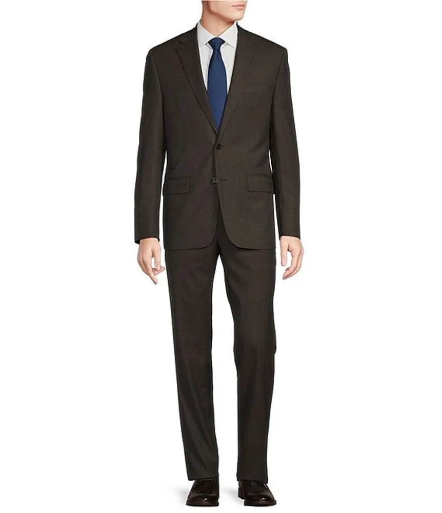 Hickey Freeman Classic Fit Flat Front Mixy Pattern 2-Piece Suit